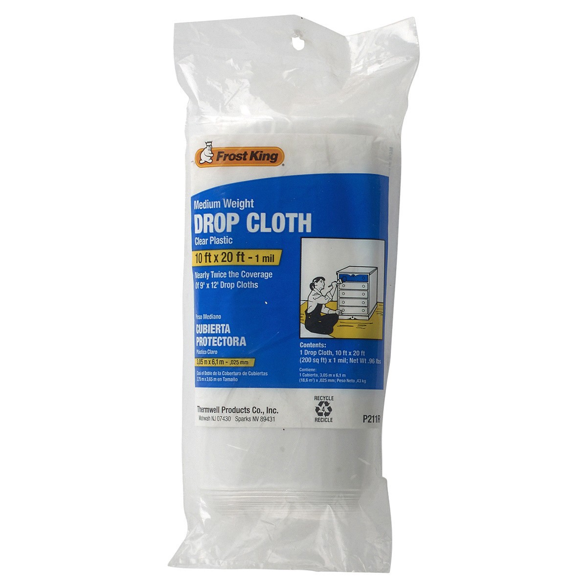 slide 1 of 5, Frost King Clear Drop Cloth, 10 ft x 20 ft