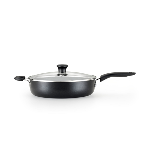 slide 4 of 5, T-fal Specialty Nonstick Jumbo Cooker Cookware with Glass Lid, Black, 5 qt