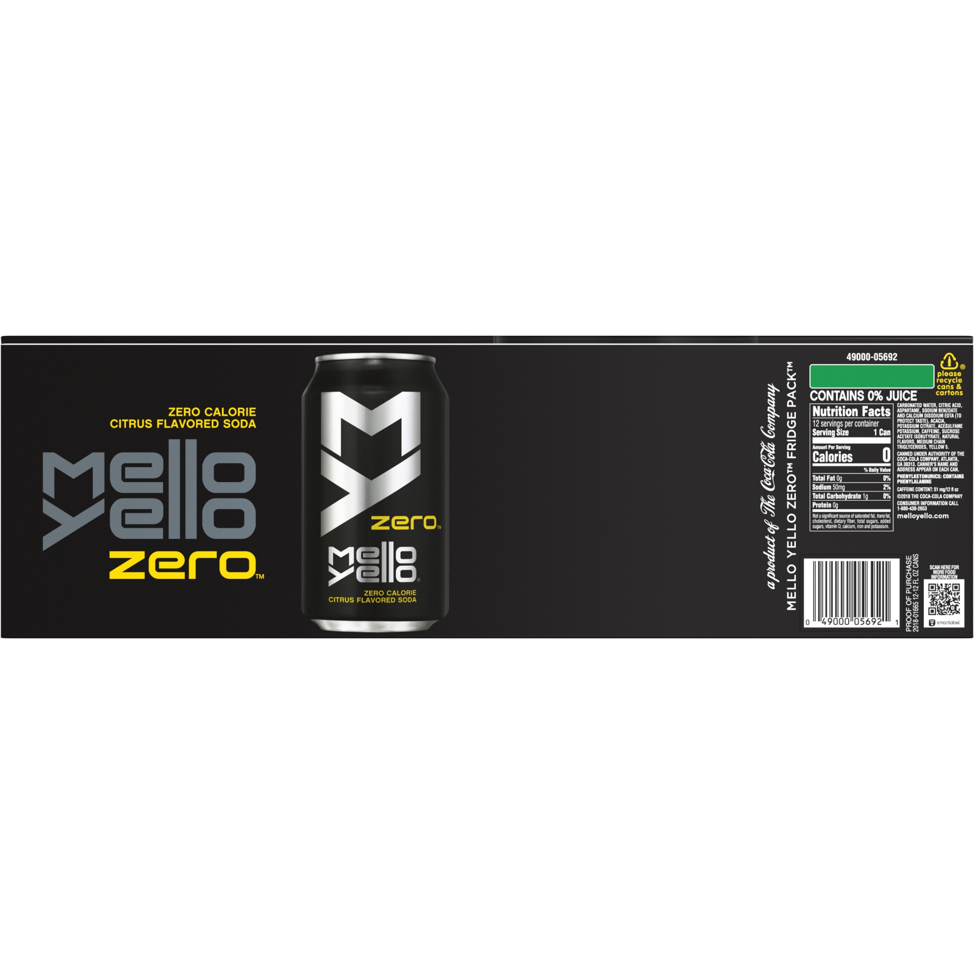 slide 6 of 10, Mello Yello Zero Citrus, 12 ct; 12 fl oz