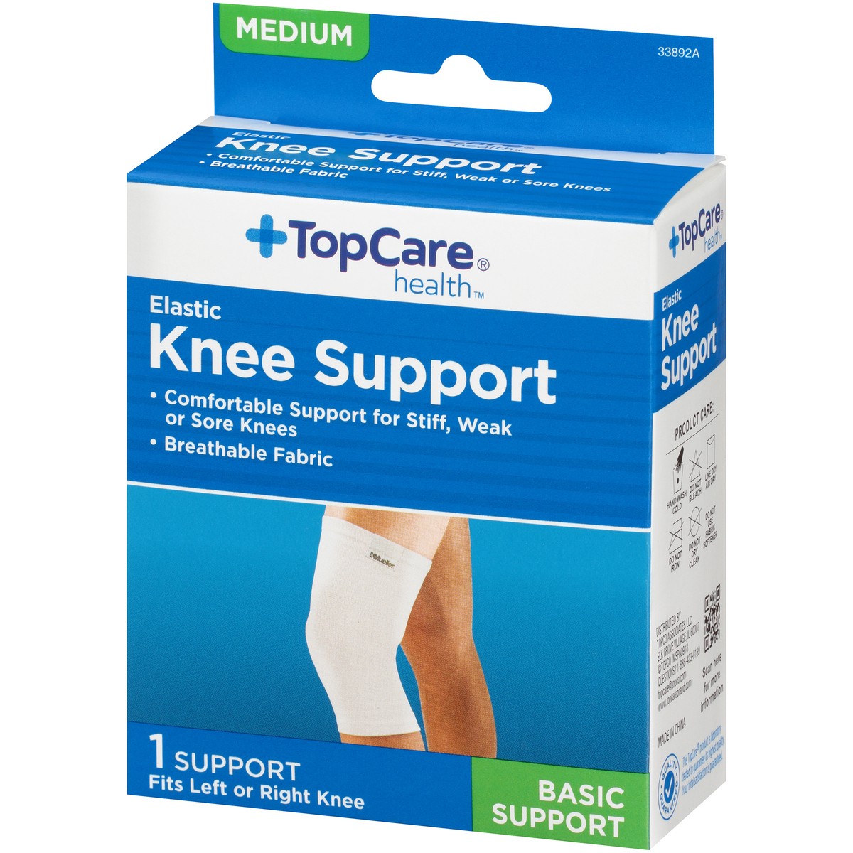 slide 3 of 8, TopCare Knee Support Elastic Medium, 1 ct