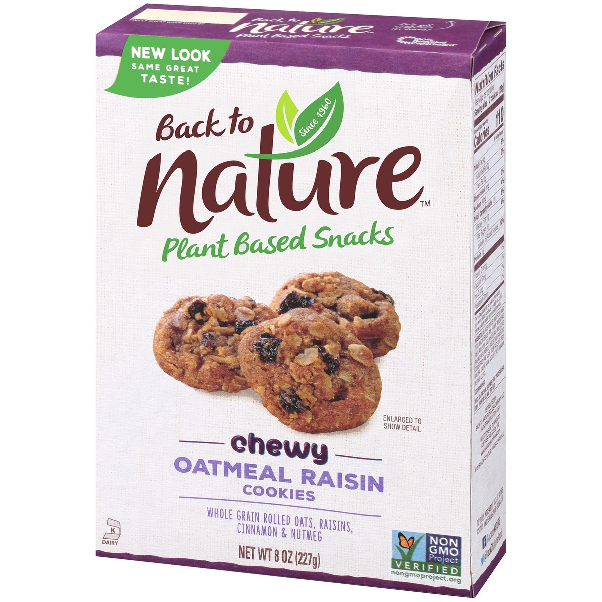 slide 12 of 13, Back to Nature™ Plant Based Snacks Chewy Oatmeal Raisin Cookies 8 oz. Box, 8 oz