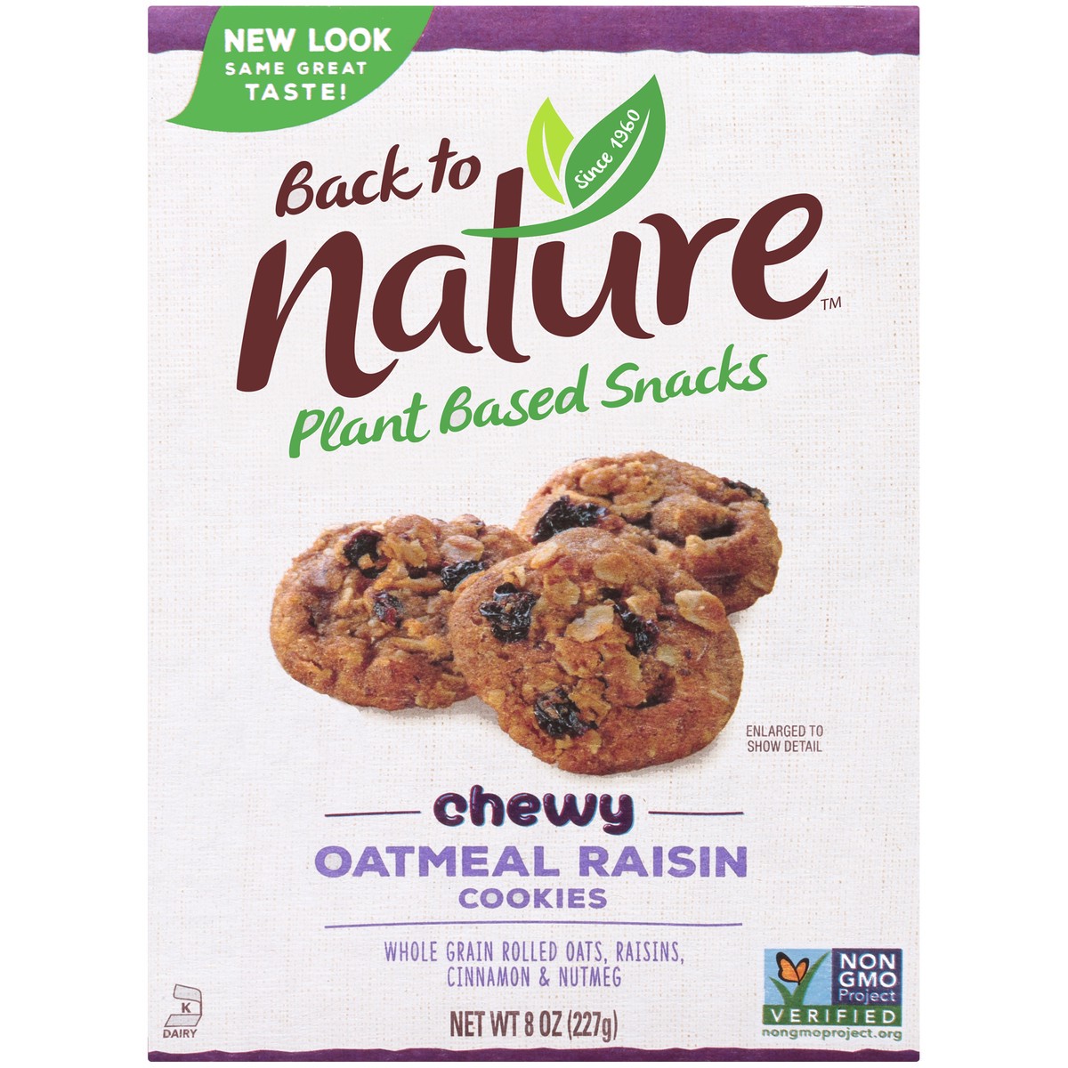 slide 4 of 13, Back to Nature™ Plant Based Snacks Chewy Oatmeal Raisin Cookies 8 oz. Box, 8 oz