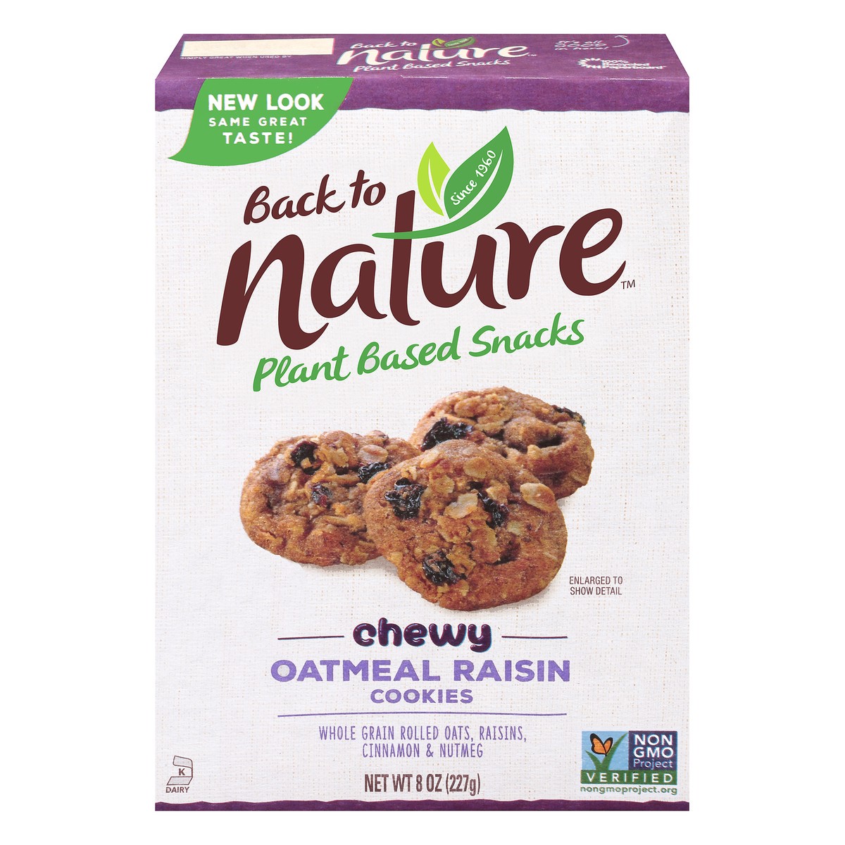 slide 6 of 13, Back to Nature™ Plant Based Snacks Chewy Oatmeal Raisin Cookies 8 oz. Box, 8 oz