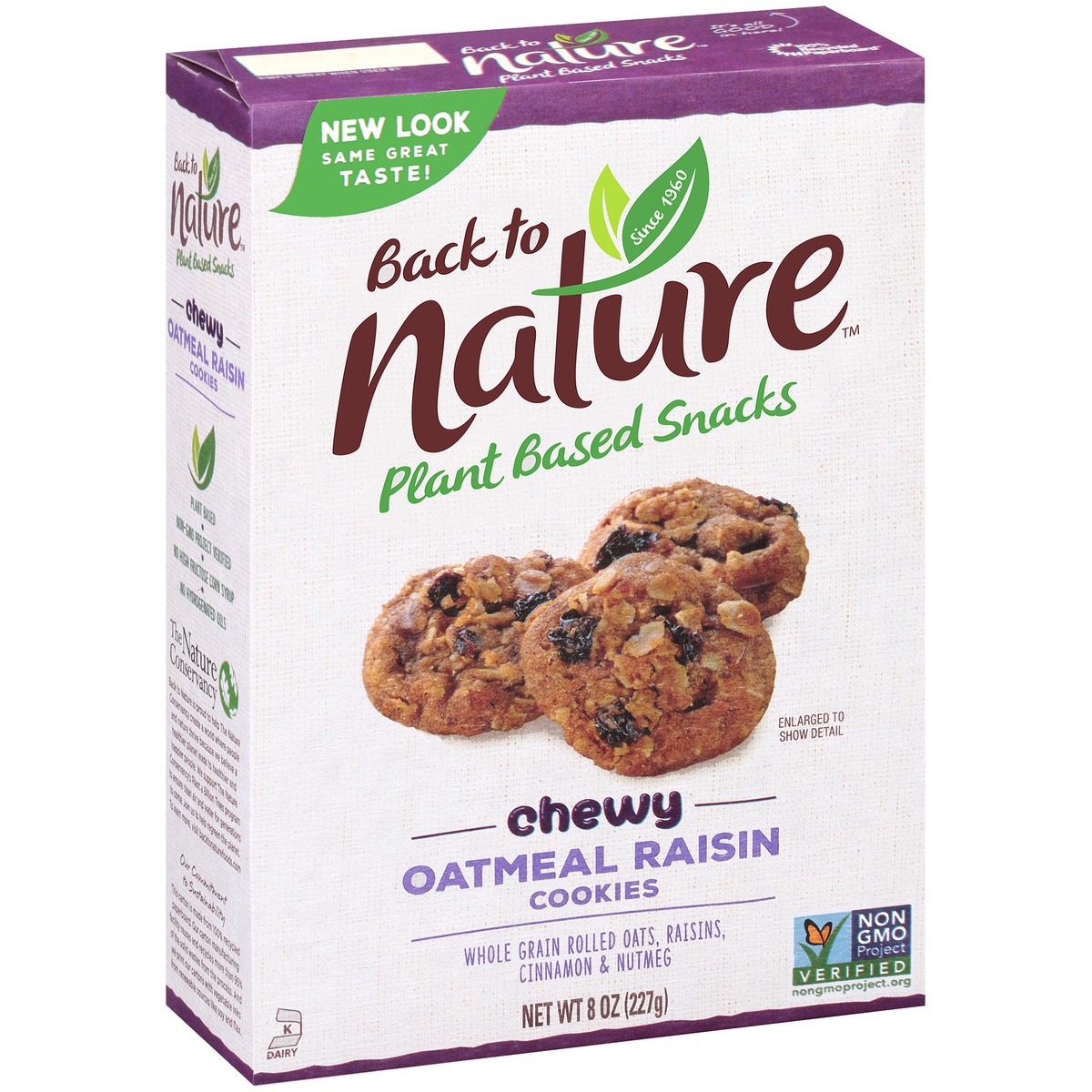 slide 7 of 13, Back to Nature™ Plant Based Snacks Chewy Oatmeal Raisin Cookies 8 oz. Box, 8 oz