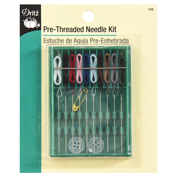 slide 1 of 1, Dritz Hand Needles, Pre-Threaded Needle Kit, 1 ct