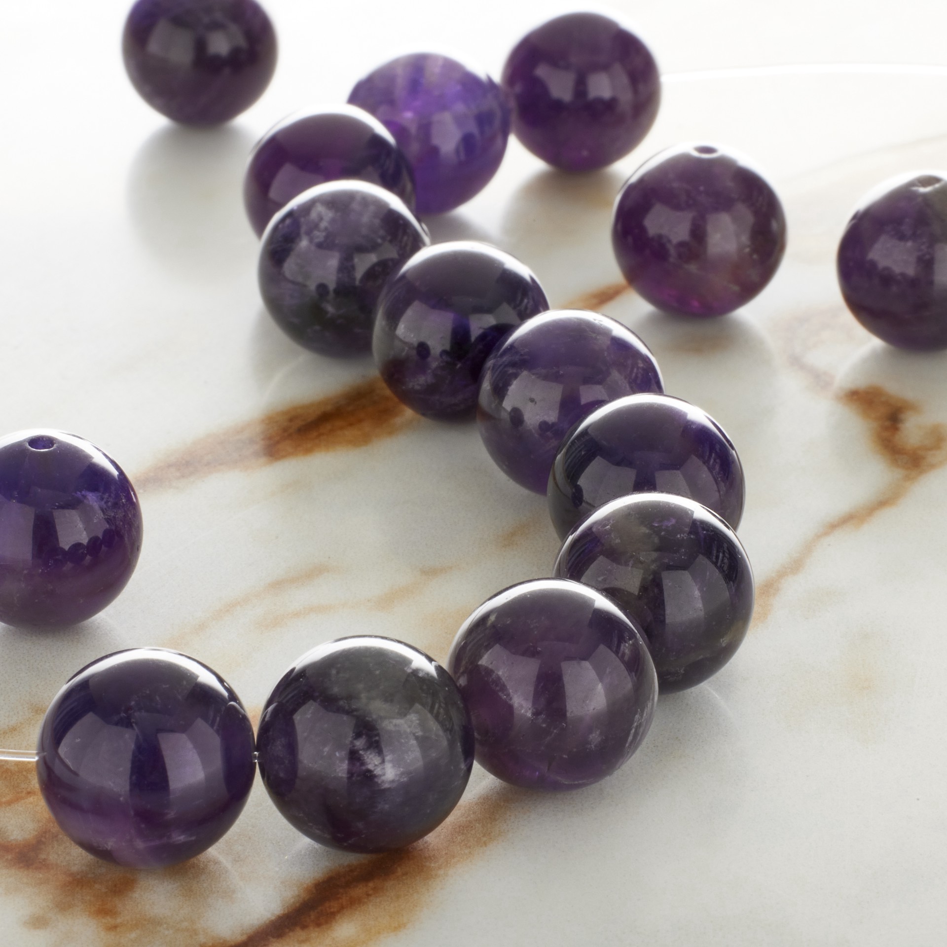 slide 3 of 3, Amethyst Round Beads, 12mm By Bead Landing, 12mm