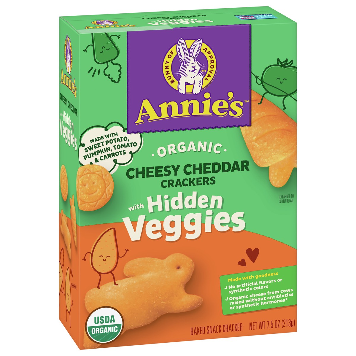 slide 8 of 9, Annie's Cheesy Cheddar Crackers With Organic Hidden Veggies, 7.5 oz, 7.5 oz