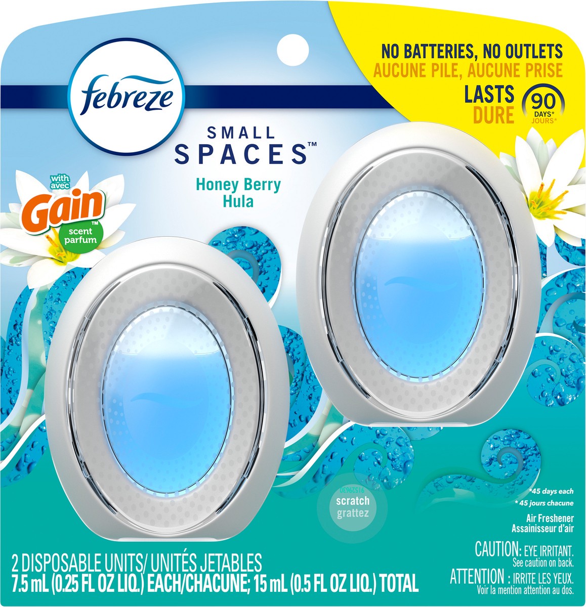 slide 3 of 3, Febreze BATH Air Freshener Gain Honey Berry Hula, 2 count, 2 ct