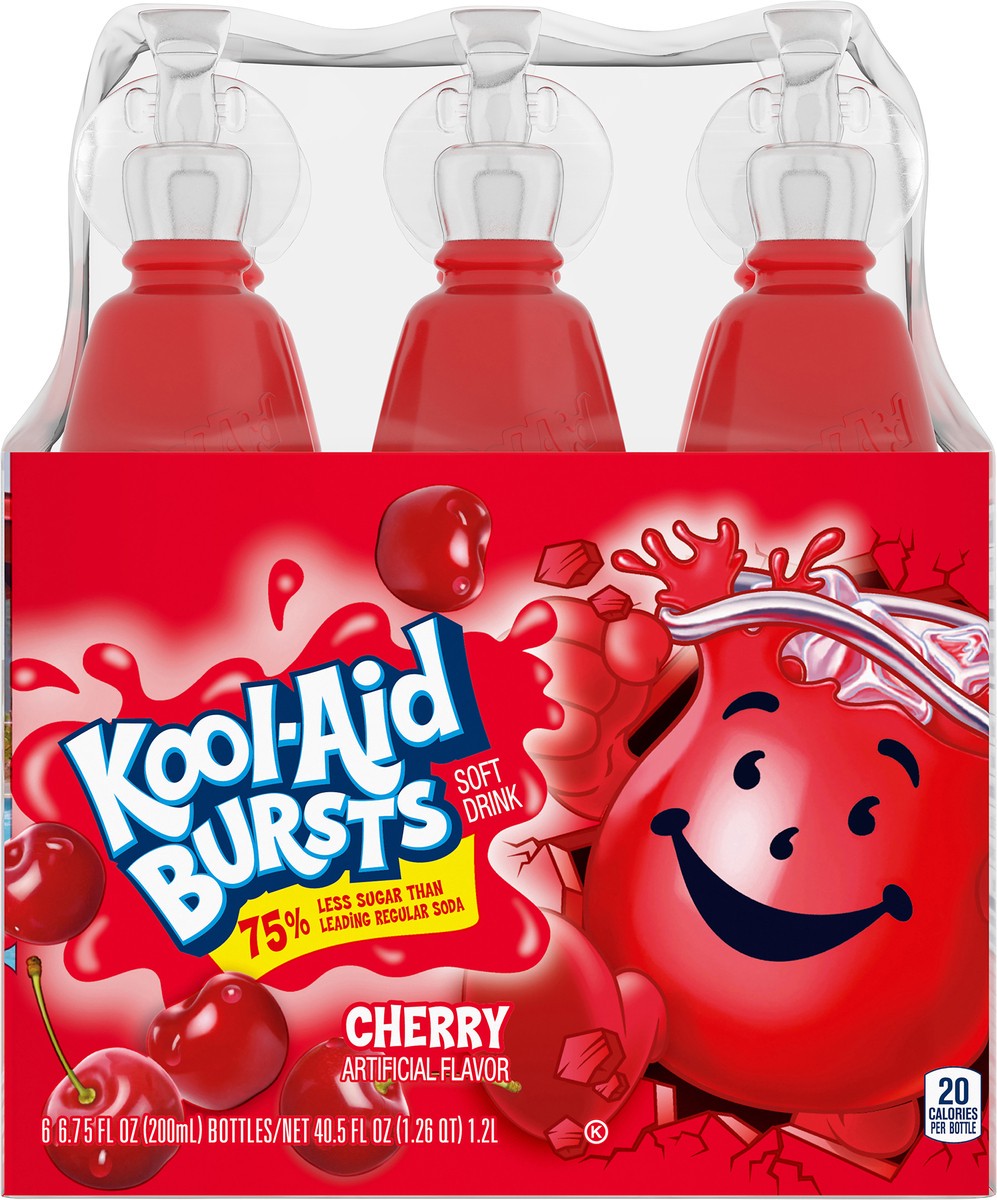 slide 1 of 5, Kool-Aid Bursts Cherry Ready-To-Drink , 6 ct - 6.75 fl oz Bottles, 40.5 fl oz