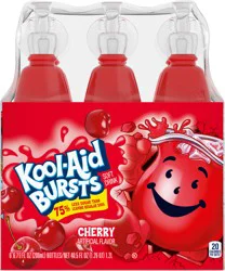 Kool-Aid Bursts Cherry Ready-To-Drink , 6 ct - 6.75 fl oz Bottles