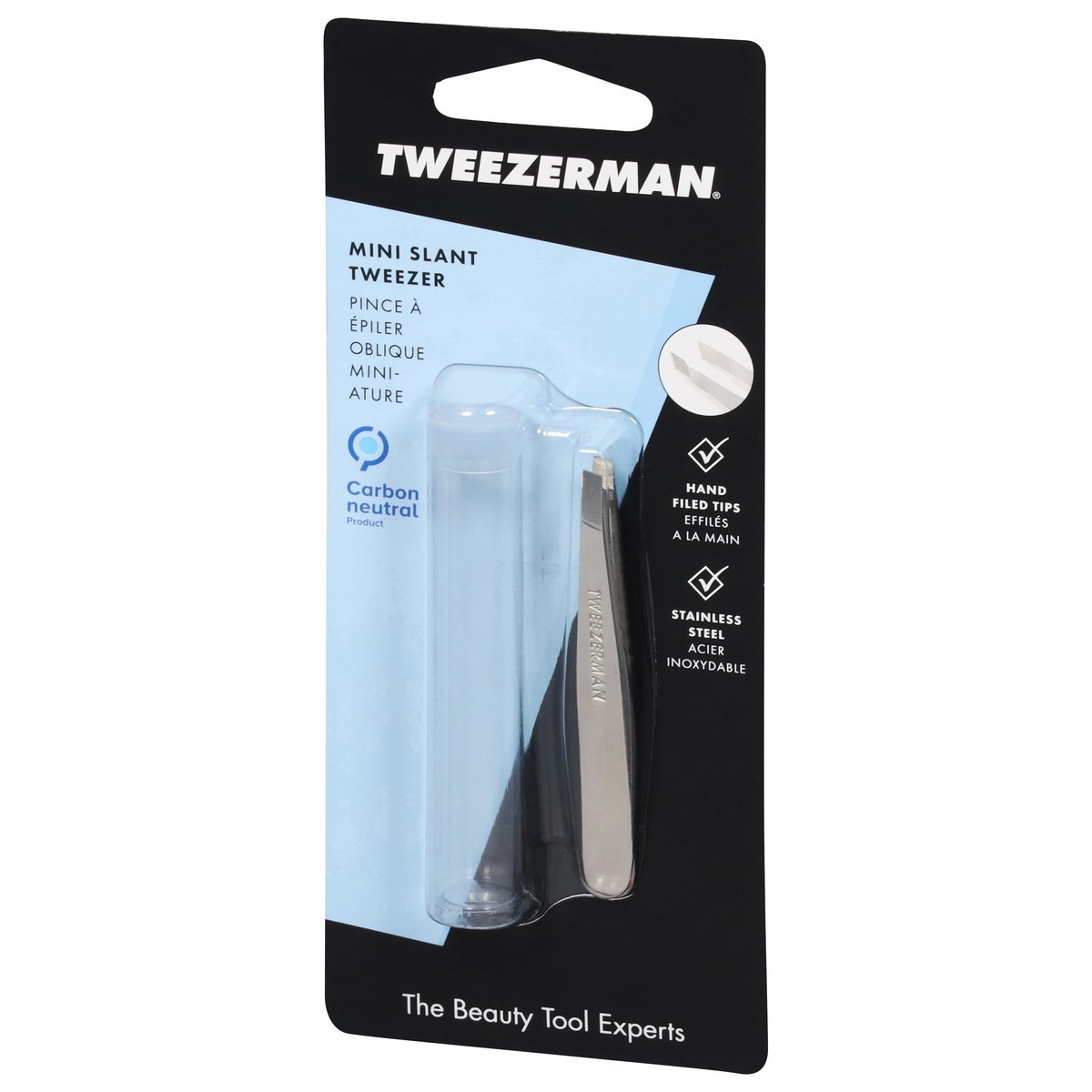 slide 2 of 9, Tweezerman Stainless Steel Mini Slant Tweezers, 1 ct