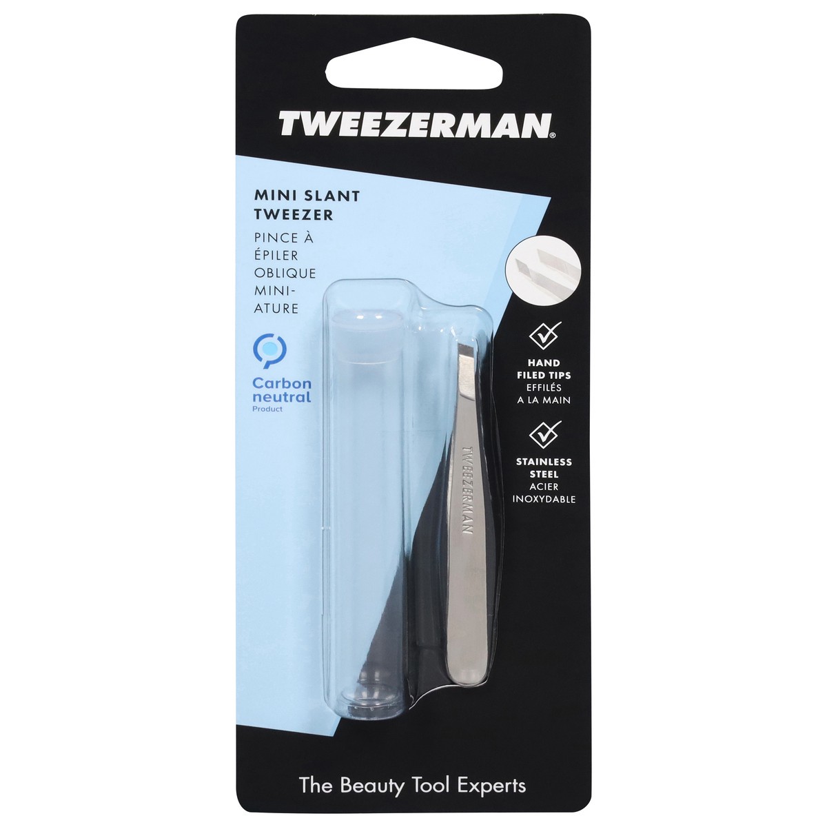 slide 1 of 9, Tweezerman Stainless Steel Mini Slant Tweezers, 1 ct