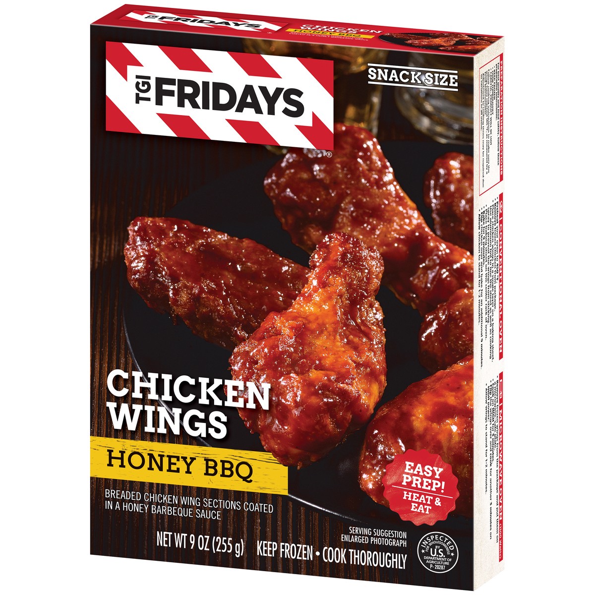 slide 4 of 9, T.G.I. Friday's Honey BBQ Bone-In Chicken Wings Frozen Snacks - 9oz, 