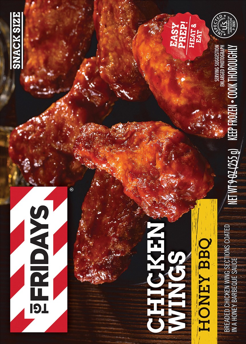 slide 5 of 9, T.G.I. Friday's Honey BBQ Bone-In Chicken Wings Frozen Snacks - 9oz, 