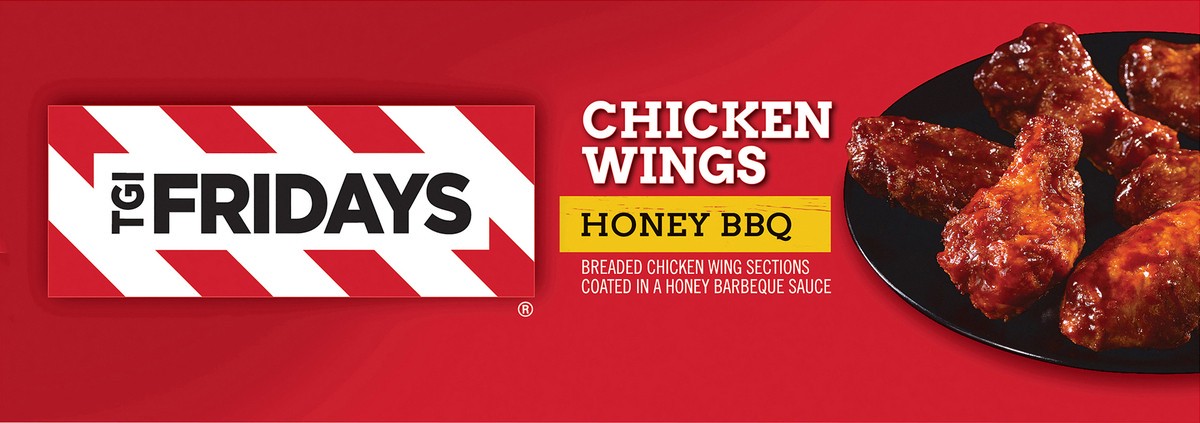 slide 9 of 9, T.G.I. Friday's Honey BBQ Bone-In Chicken Wings Frozen Snacks - 9oz, 