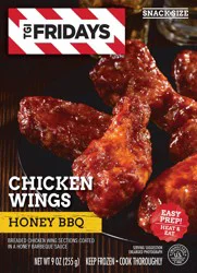 T.G.I. Friday's Honey BBQ Chicken Wings, Frozen Appetizer, 9 oz Box
