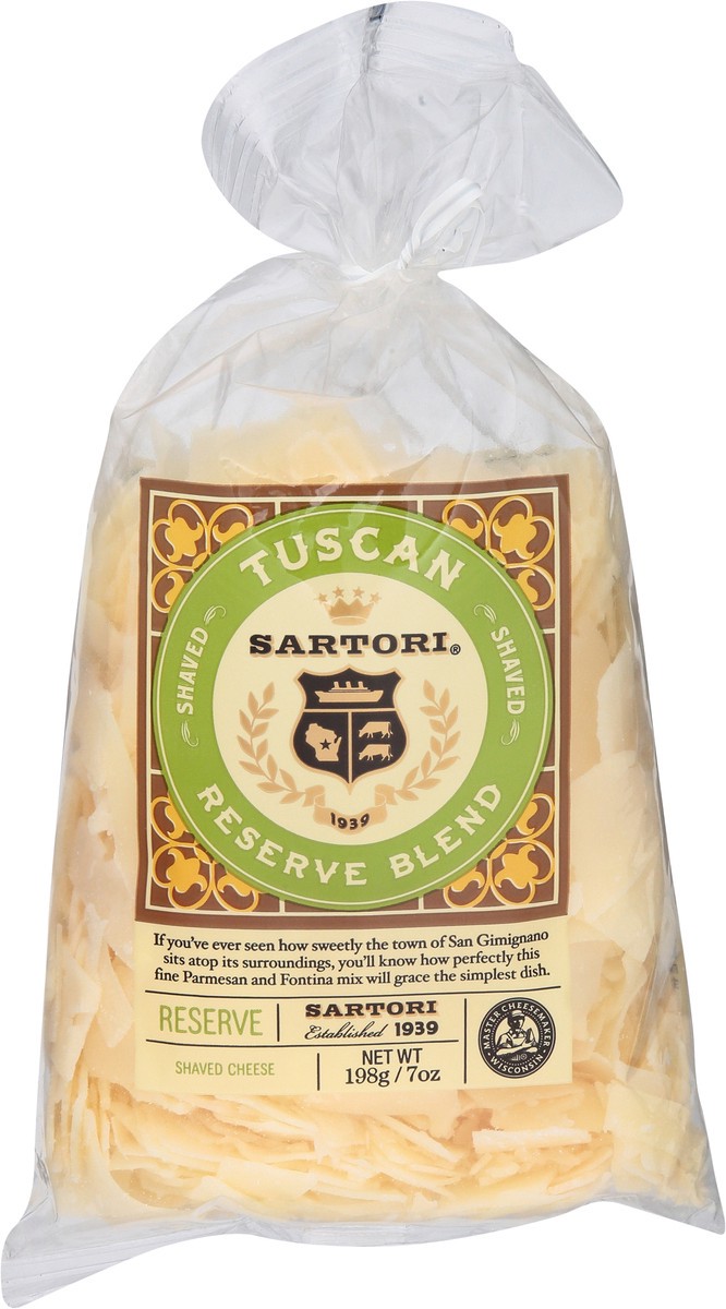 slide 6 of 9, Sartori Tuscan Reserve Blend Shaved Cheese 7 oz, 8 oz