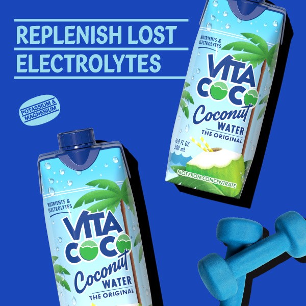 slide 4 of 5, Vita Coco Coconut Water, Original, 16.9oz Tetra (Pack of 4), 67.6 oz