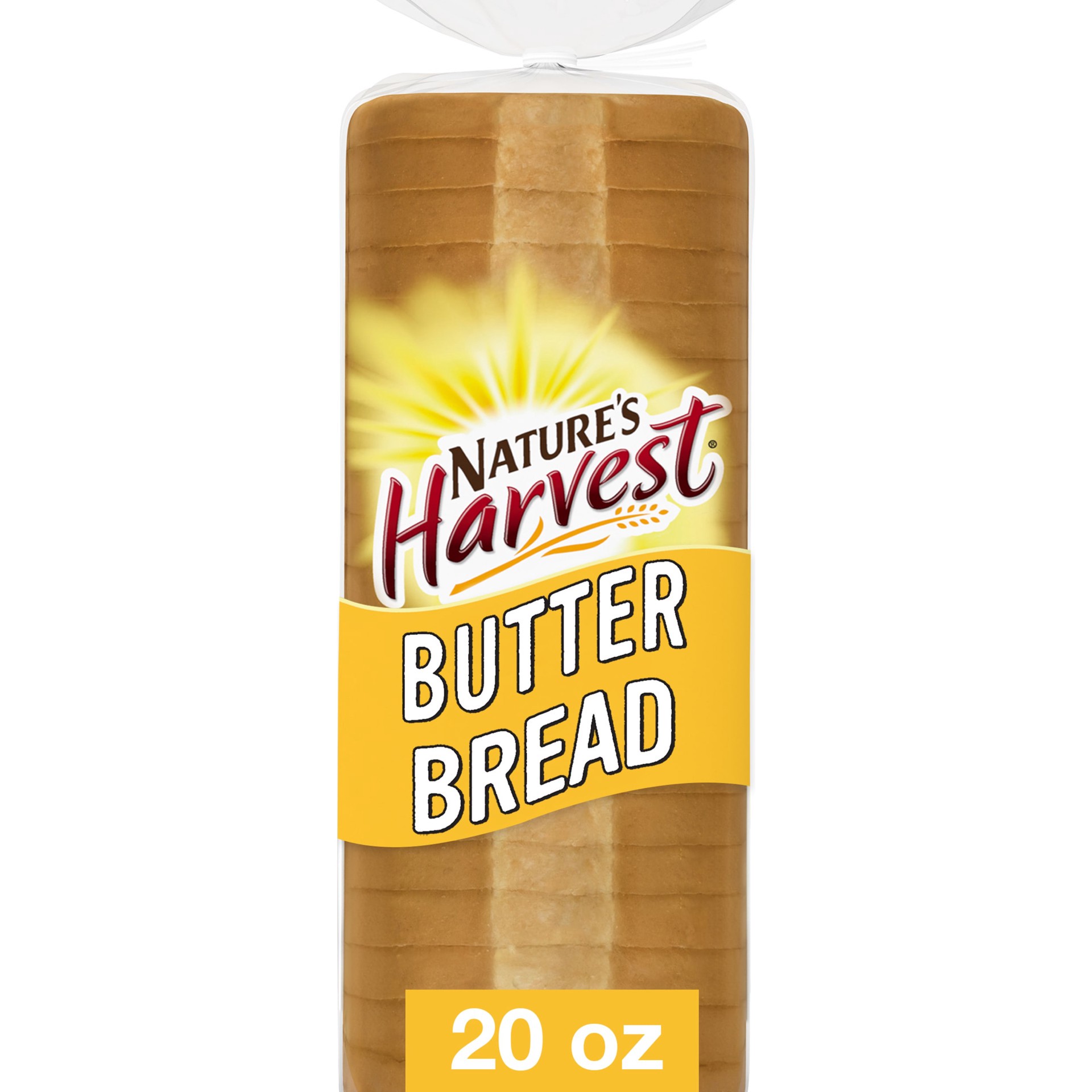 slide 1 of 1, Nature's Harvest Butter Bread, 20 oz, White Bread, Bag, 20 oz