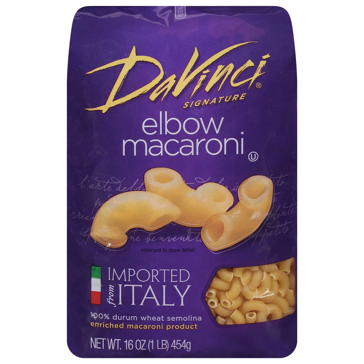 slide 1 of 11, DaVinci Elbow Macaroni, 16 oz