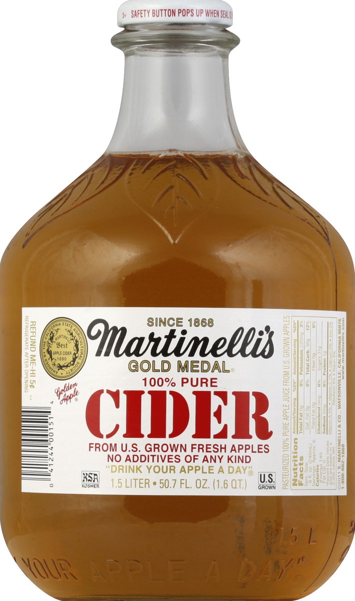 slide 1 of 4, Martinelli's Martinelli Apple Cider 100% - 1.5 liter, 1.5 liter