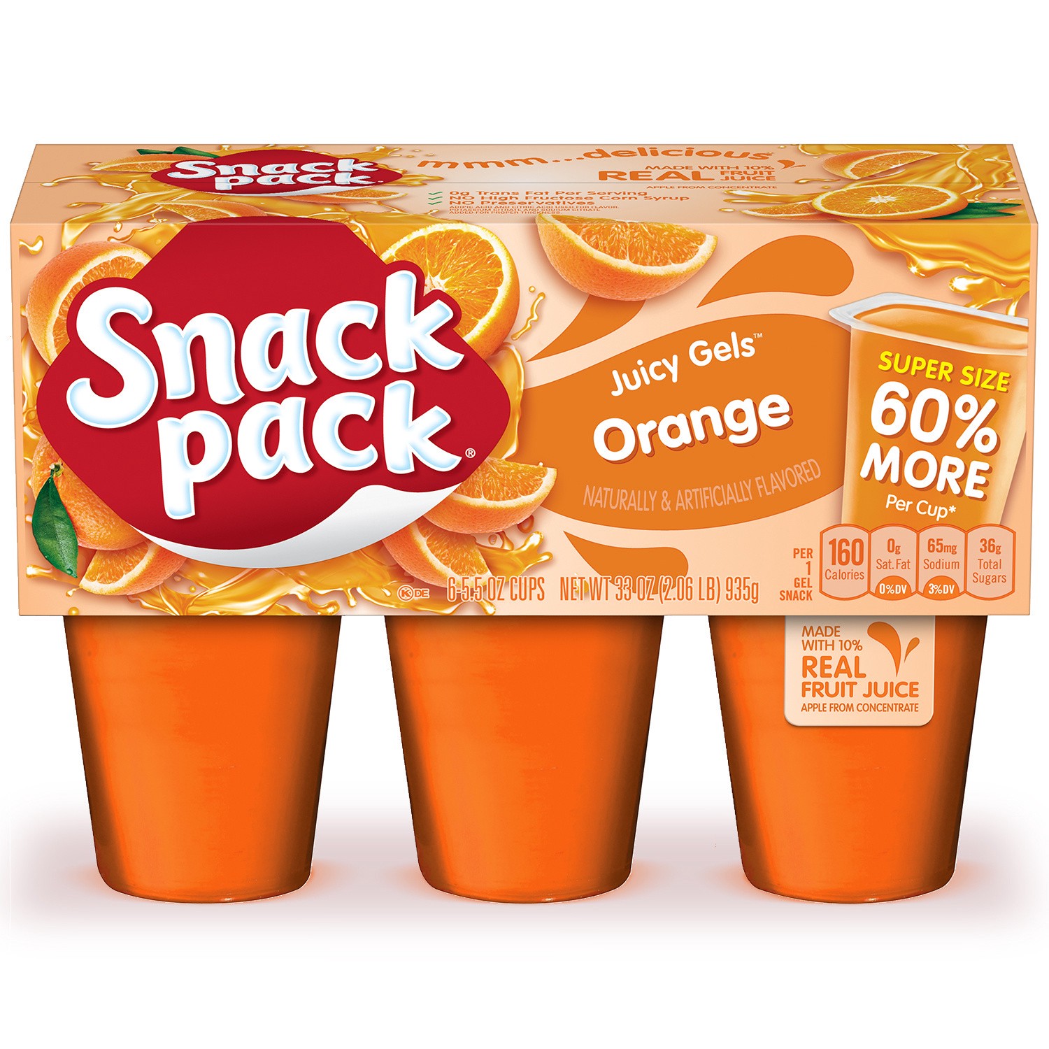 slide 1 of 5, Snack Pack Juicy Gels 6 ea, 6 ct; 5.5 oz