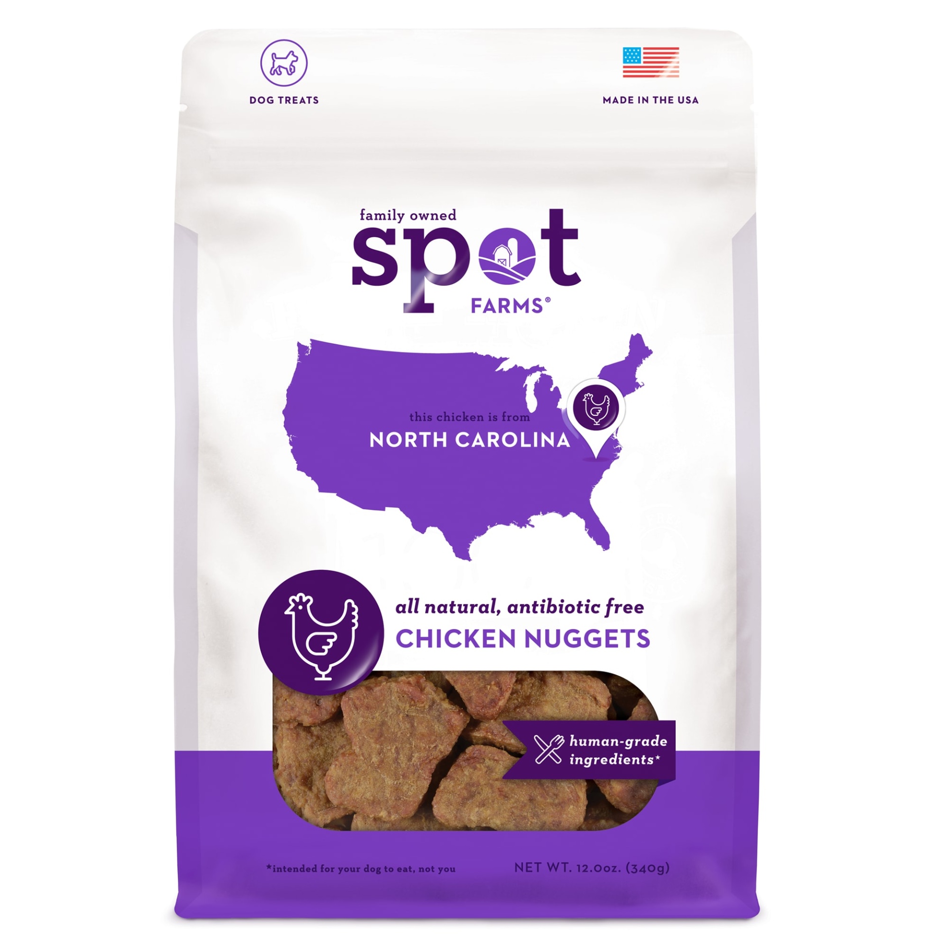 slide 1 of 1, Spot Farms Chicken Nugget Dog Treats, 12 oz