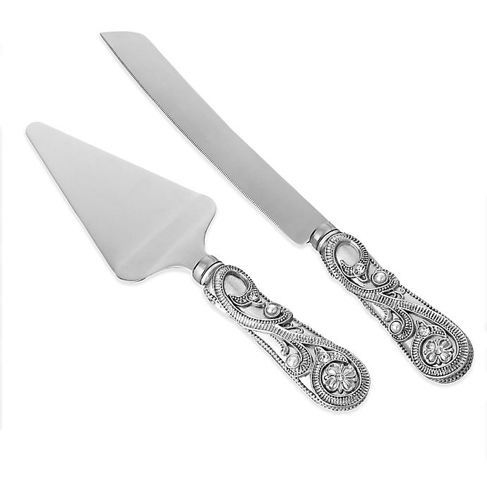 slide 1 of 1, Lillian Rose Regal Elegance Jeweled Cake Knife and Server Set, 2 ct