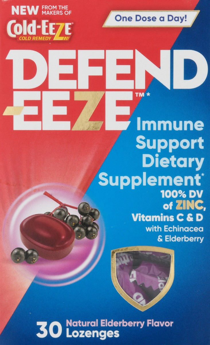 slide 12 of 13, Defend-Eeze Lozenges Natural Elderberry Flavor Immune Support 30 ea, 30 ct