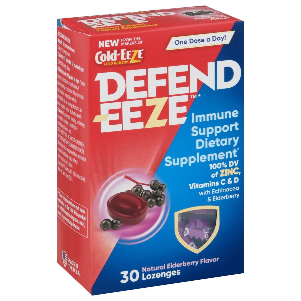 slide 8 of 13, Defend-Eeze Lozenges Natural Elderberry Flavor Immune Support 30 ea, 30 ct