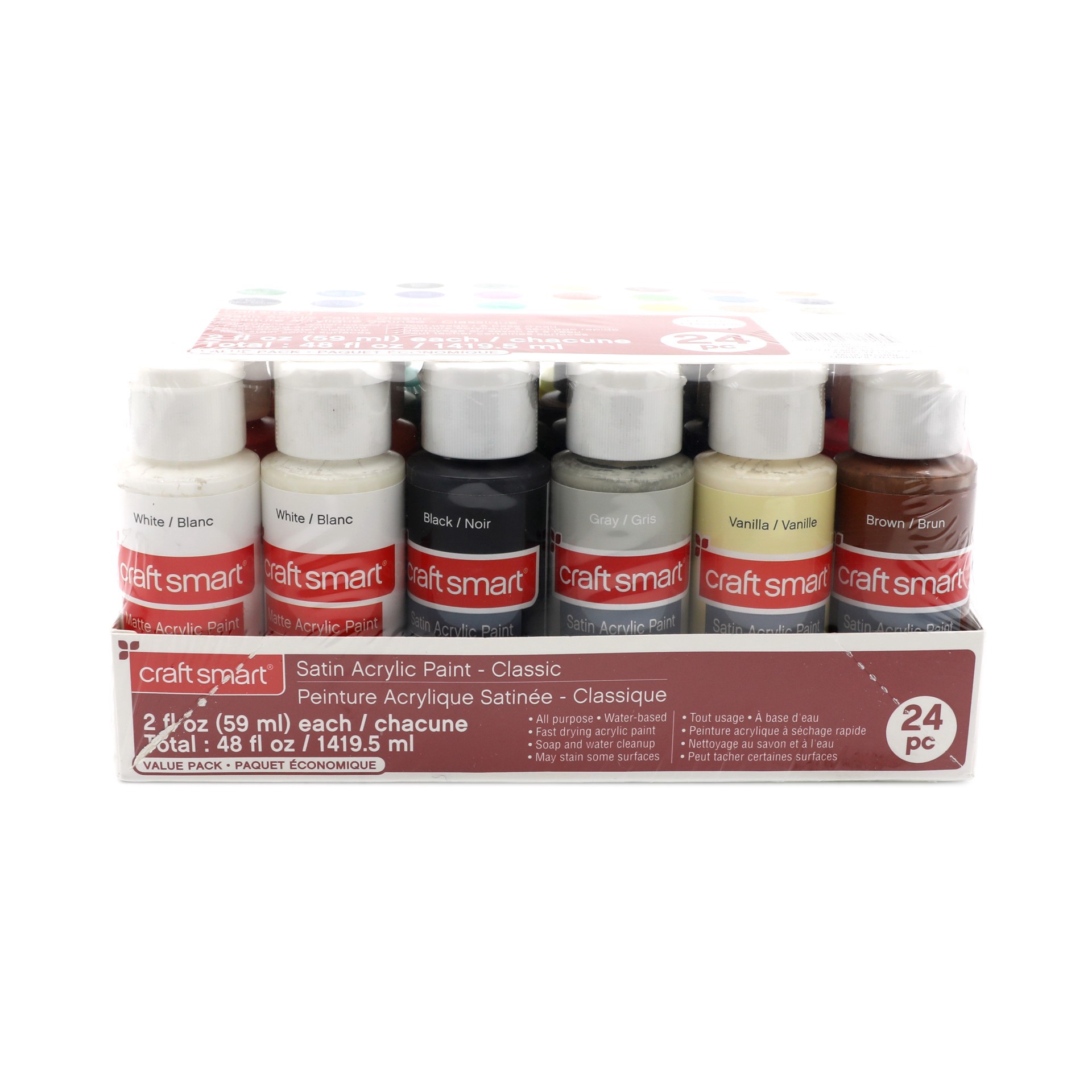 slide 5 of 6, Satin Classic Acrylic Paint Set By Craft Smart, 2 fl oz