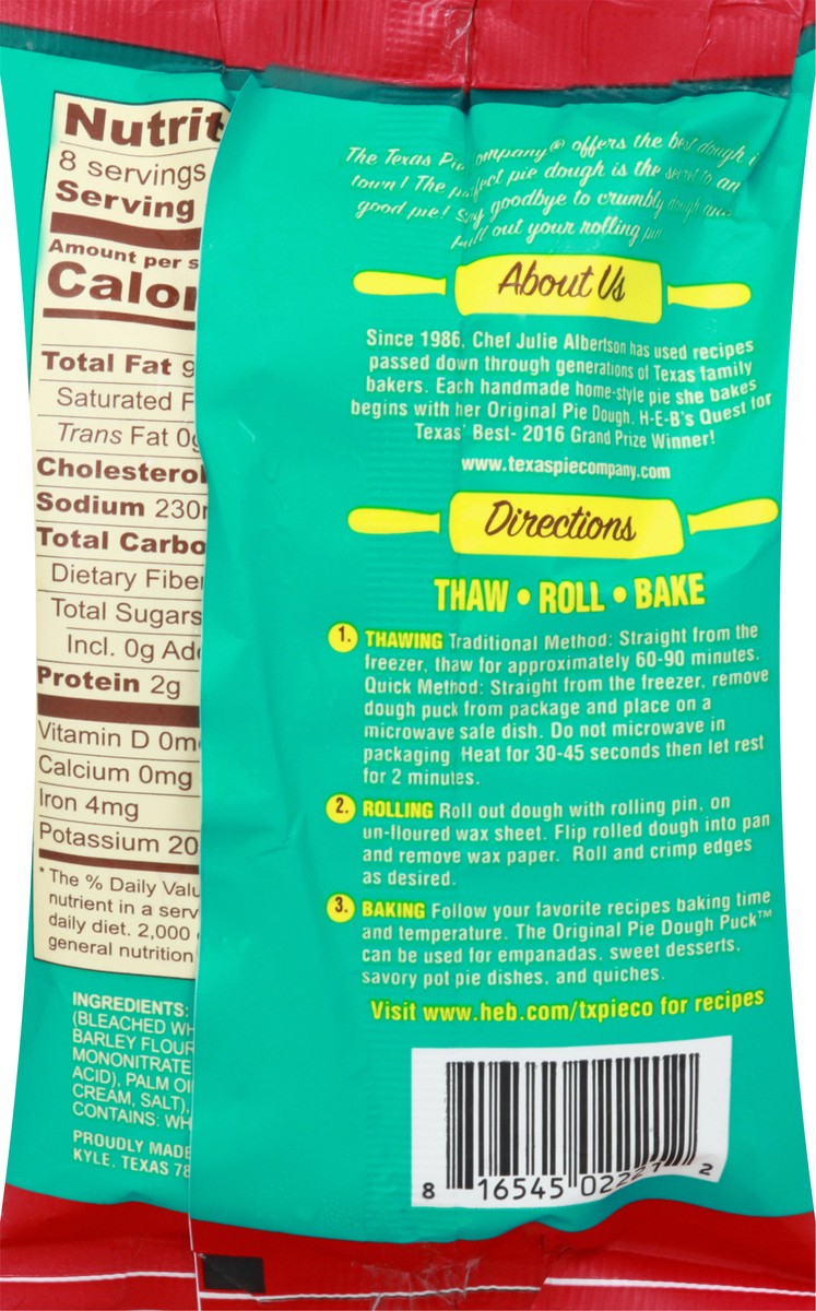 slide 9 of 10, Texas Pie Company Dough Puck, Original Pie, 9.8 oz