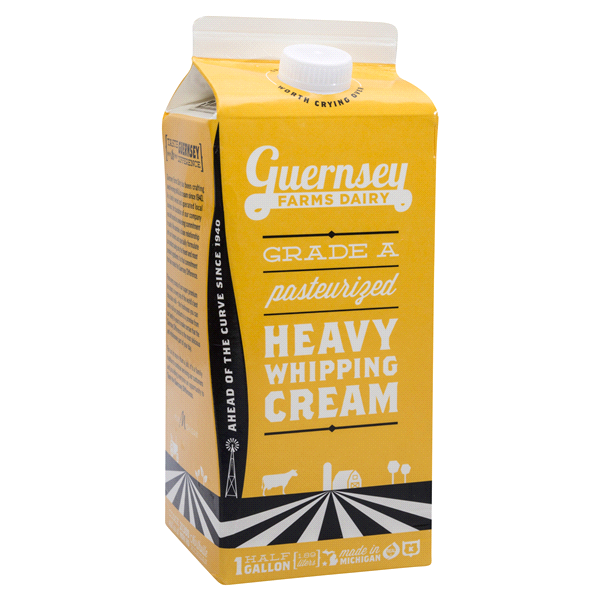 slide 1 of 1, Guernsey Farms Dairy Grade A Pasterized Heavy Whipping Cream Half Gallon, 64 fl oz