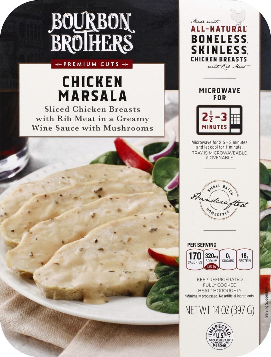 slide 6 of 9, Bourbon Brothers Premium Cuts Chicken Marsala 14 oz, 14 oz