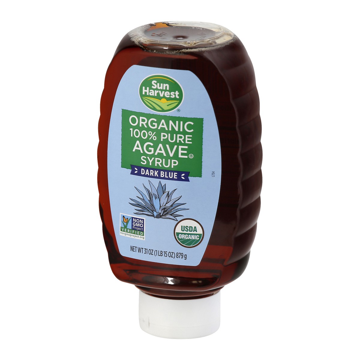 slide 5 of 9, Sun Harvest Organic 100% Pure Agave Syrup Dark Blue, 31 oz