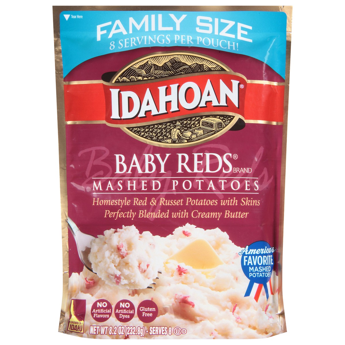 slide 1 of 9, Idahoan Baby Reds Mashed Potatoes Family Size, 8.2 oz