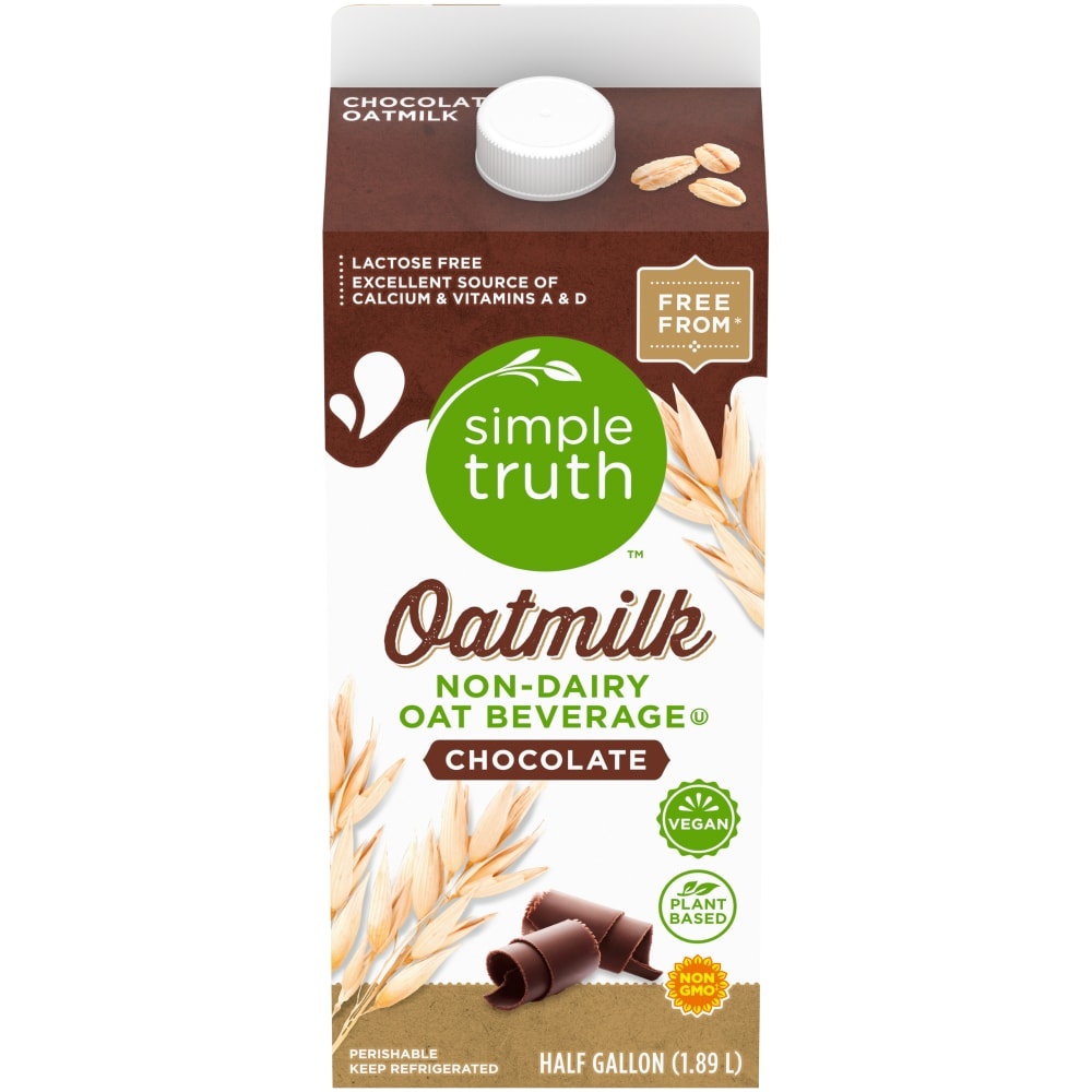 slide 1 of 1, Simple Truth Chocolate Oat Milk, 1.89 liter