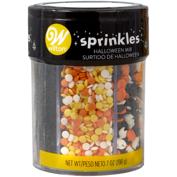 slide 1 of 1, Wilton Orange and Black Halloween Sprinkles Assortment, 7 oz