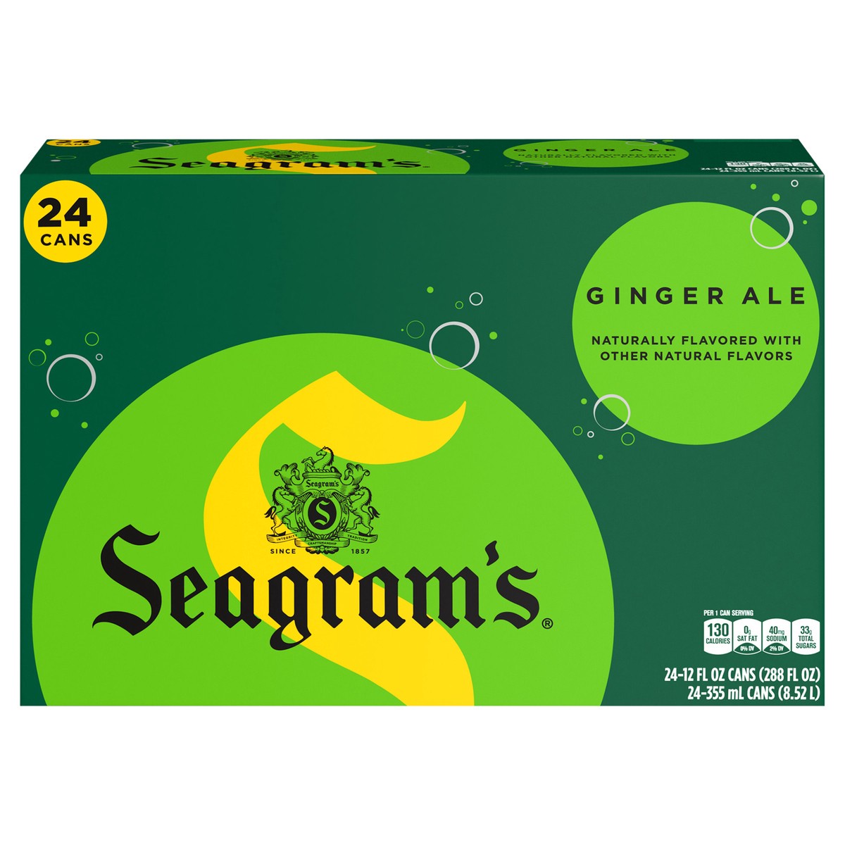 slide 1 of 10, Seagram''s Seagrams Ginger Ale Cans, 12 fl oz, 24 Pack, 24 ct; 12 oz
