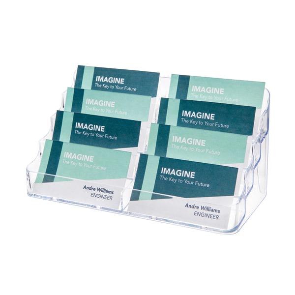 slide 1 of 1, Deflect-O 8-Compartment Clear Business Card Holder, 1 ct