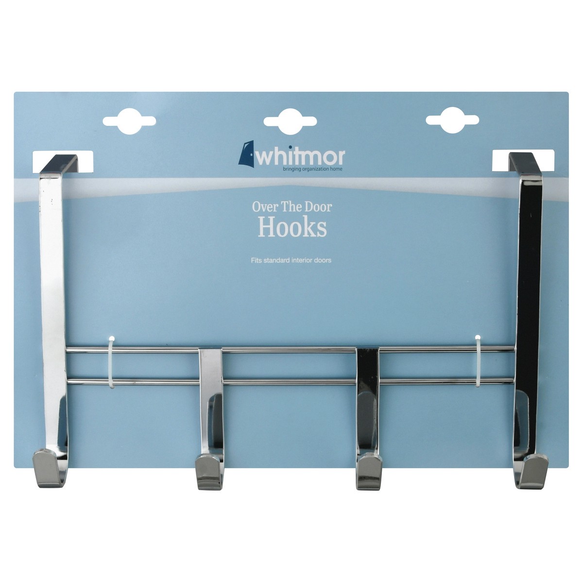 slide 1 of 9, Whitmor R&R Over the Door Hooks Chrome, 1 ct