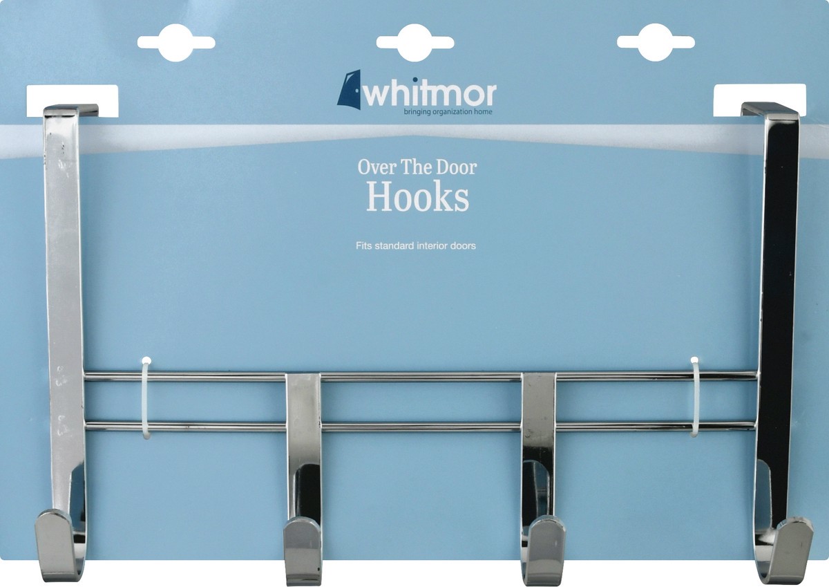 slide 3 of 9, Whitmor R&R Over the Door Hooks Chrome, 1 ct