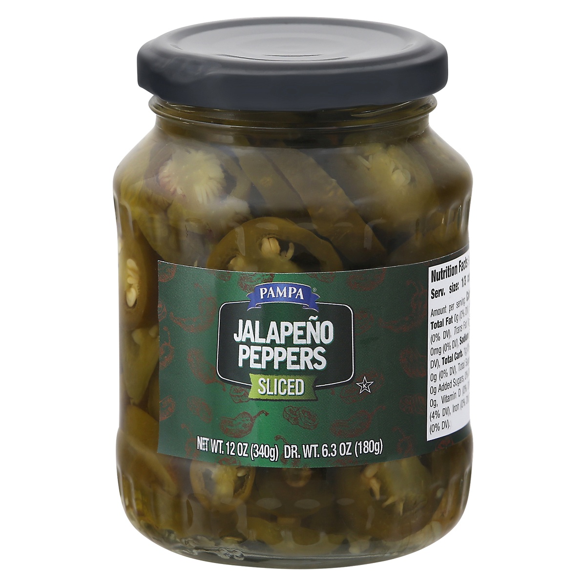 slide 1 of 1, Pampa Sliced Jalapeno Peppers, 12 oz