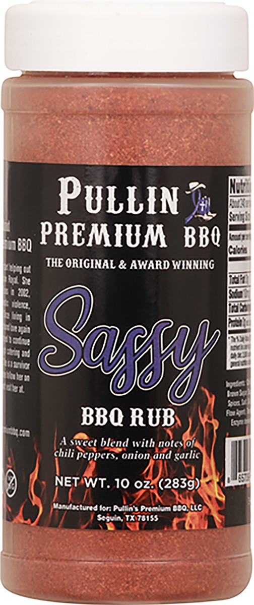 slide 4 of 12, Pullin's Premium BBQ Sassy BBQ Rub 10 oz, 10 oz