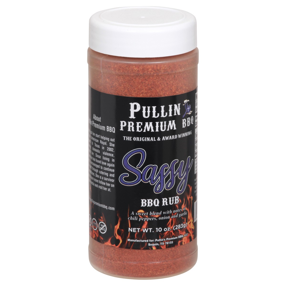 slide 7 of 12, Pullin's Premium BBQ Sassy BBQ Rub 10 oz, 10 oz