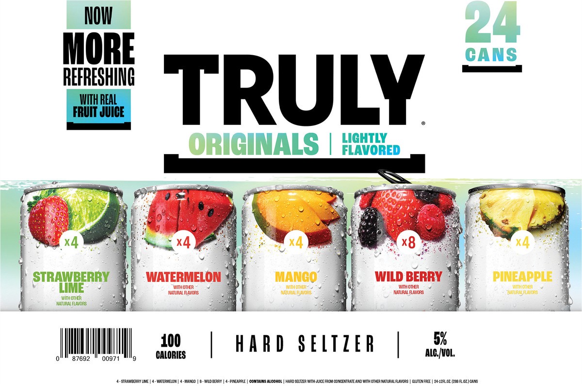 slide 3 of 7, TRULY Hard Seltzer Originals Variety Pack (12 fl. oz. Can, 24pk.), 24 ct; 12 oz