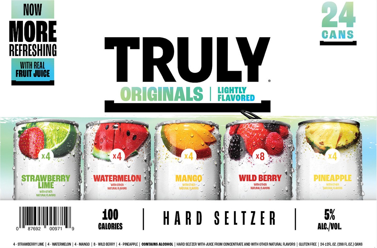 slide 6 of 7, TRULY Hard Seltzer Originals Variety Pack (12 fl. oz. Can, 24pk.), 24 ct; 12 oz