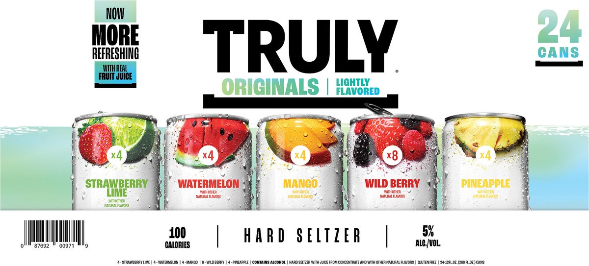slide 7 of 7, TRULY Hard Seltzer Originals Variety Pack (12 fl. oz. Can, 24pk.), 24 ct; 12 oz
