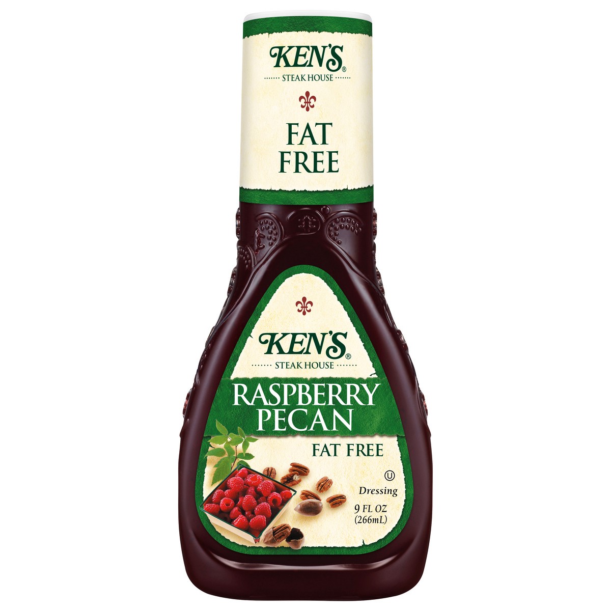 slide 1 of 7, Ken's Steak House Fat Free Raspberry Pecan Dressing 9 fl oz, 9 fl oz