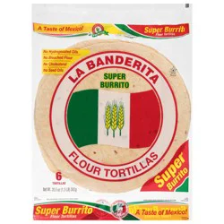 La Banderita Super Burrito Flour Tortillas, 6 ct